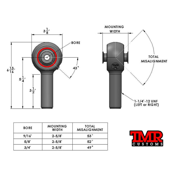 1-1/4" Forged Lifetime Heims (POLY RACE)
