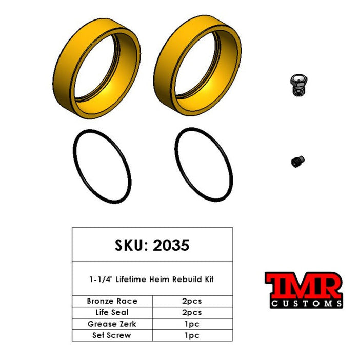 1-1/4" Lifetime Heim Replacement Master Rebuild Kit