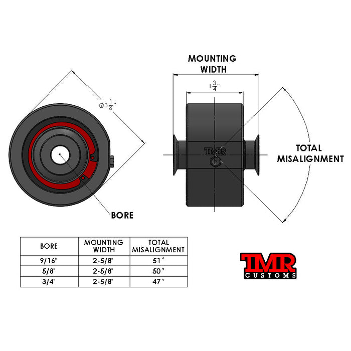 1-1/4" Lifetime Heims Rebuildable Uniball (POLY RACE)