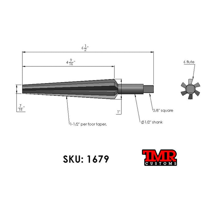 1 Ton TRE Tapered Reamer, 1.5"/FT
