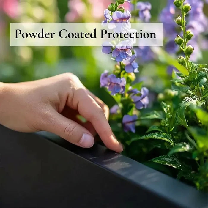 100cm Zinc Galvanised Matte Black Trough Planter