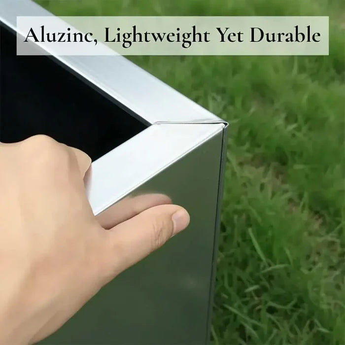 100cm Zinc Metal Galvanised Silver Trough Planter