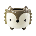 10cm Ceramic Grey Fox Planter