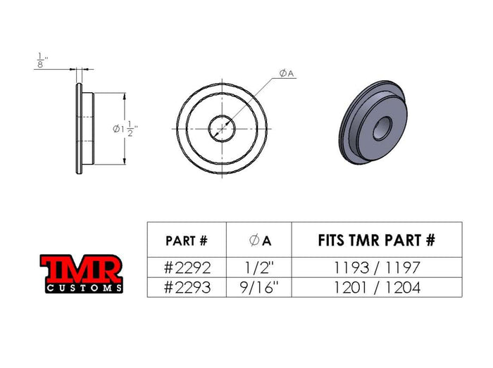 1.6" & 2" Aluminum Mockup Bushings
