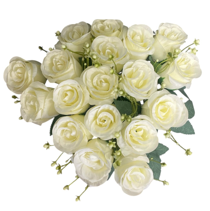 16'' Rose Bud Bush ( INT2522-#7 Cream )