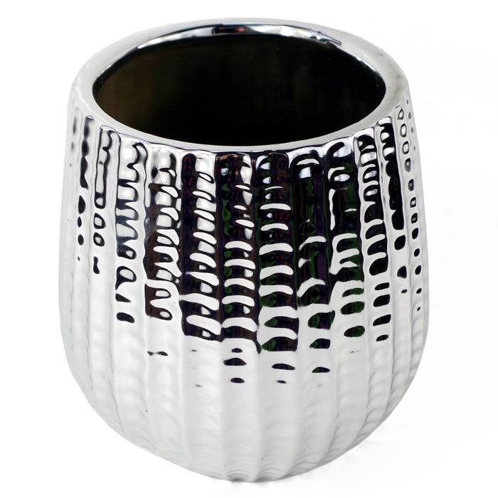 16cm Silver Ceramic Planter