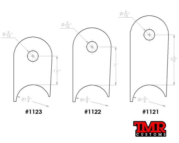 1.75" Diameter Tabs - Short, Medium & Long