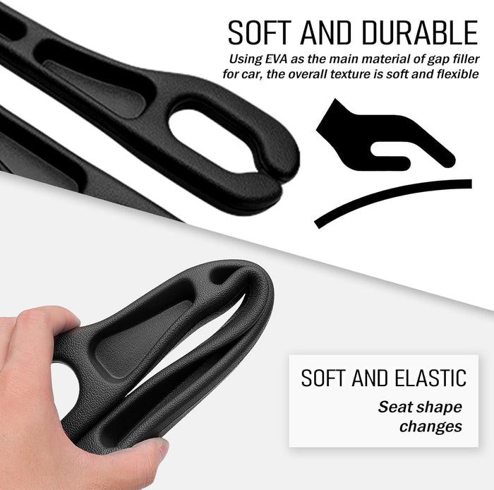 Stop Losing Items Between the Seats – 2-Pack Soft Car Seat Gap Filler Organizer with Storage Slots