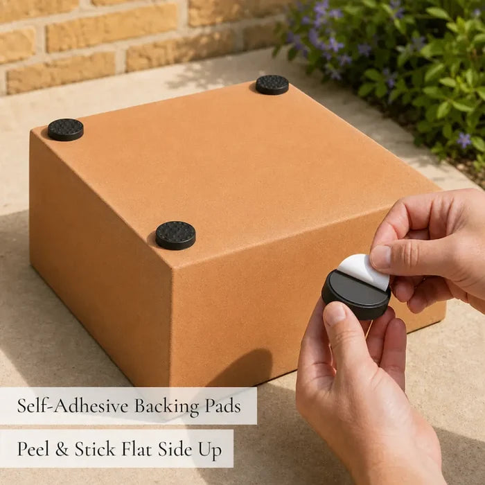 20 Invisible Rubber Pot Feet with Non-Slip Surface Grip & Adhesive Pads - 4.8cm Diameter 1.4cm Tall