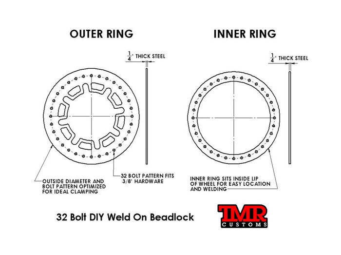 32 Bolt DIY Weld On Beadlock - Standard