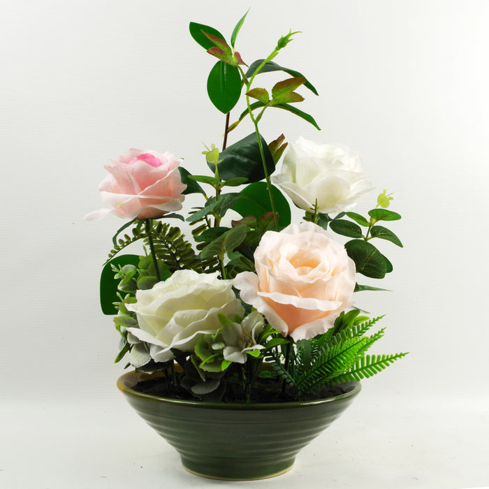 35cm Mixed Artificial Rose Display