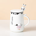 3D Cartoon Dairy Cattle Mug with Lid + Spoon - myfunfarm