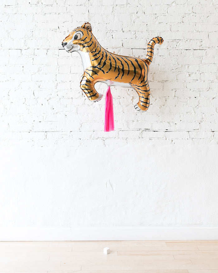 41in Tiger Foil Balloon and Bright Pink Skirt