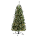 5' Cashmere Slim Artificial Christmas Tree with 250 Warm White Lights and 408 Bendable Branches