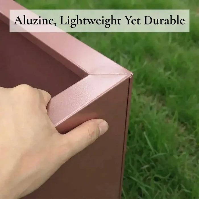 75cm Long Zinc Galvanised Rose Gold 90cm Tall Trough Planter