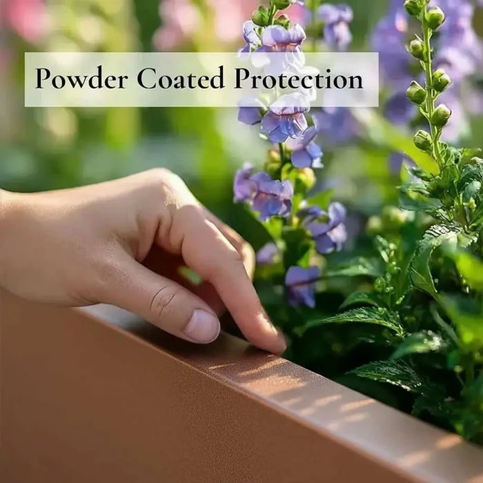 75cm Zinc Galvanised Copper Finish Tall Square Planter