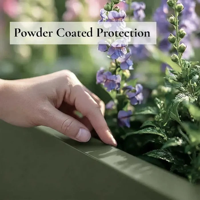 75cm Zinc Galvanised Sage Green Trough Planter