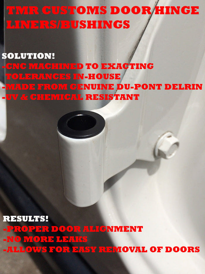 76-'06 Jeep CJ, YJ, TJ, LJ Door Hinge Liners & Removal Tool - Delrin Hinge Liners