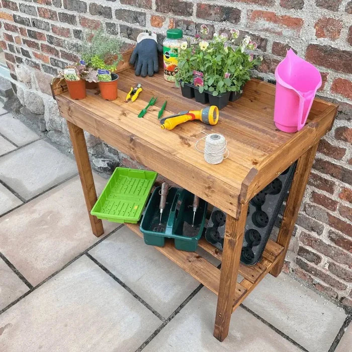 outdoor staging garden table woven wood