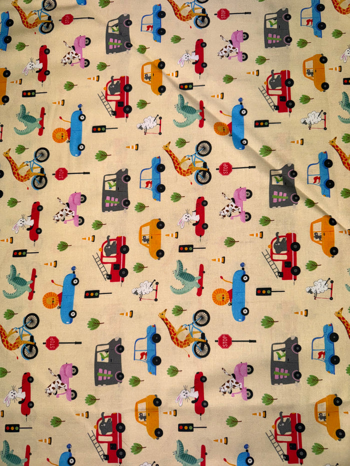 Peak Hour Cream Traffic Fabric