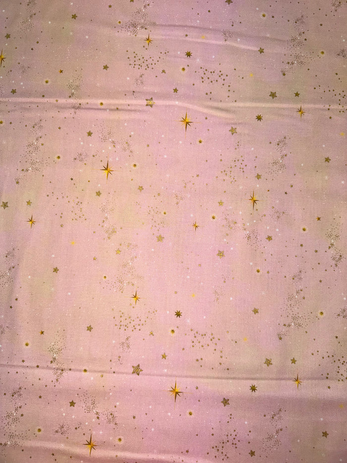 Christmas Gold Stars on Peach background