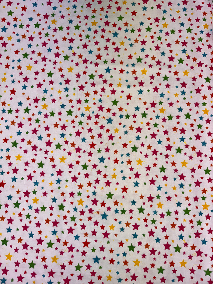 Smile Style Coloured Stars on White Background DV7337