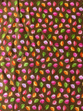 3D Daisy Small - Multicoloured on Brown Background