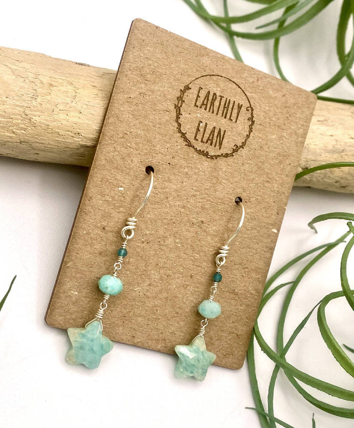 Amazonite Star Earrings
