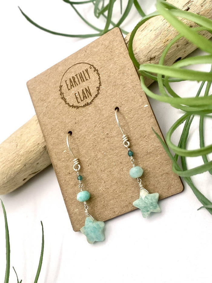 Amazonite Star Earrings