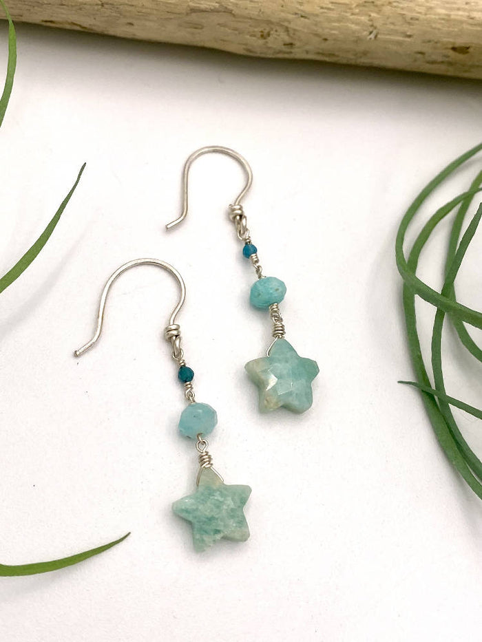Amazonite Star Earrings