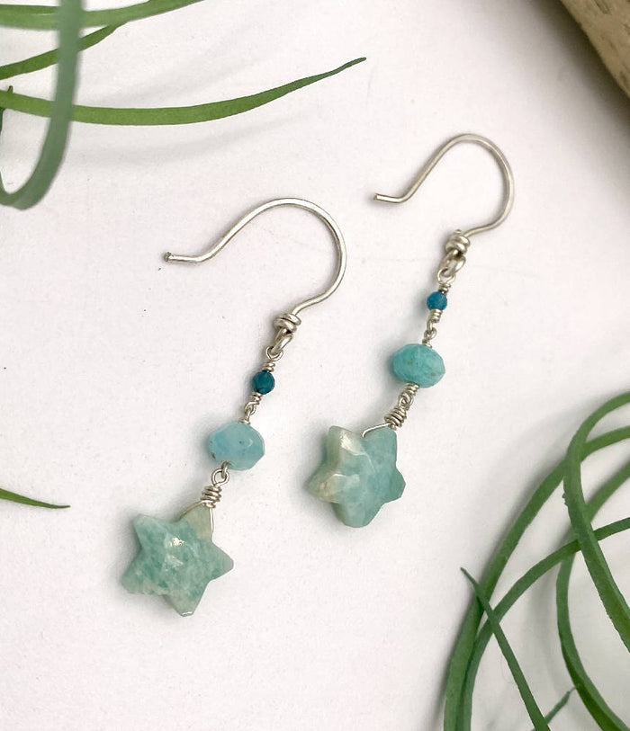Amazonite Star Earrings