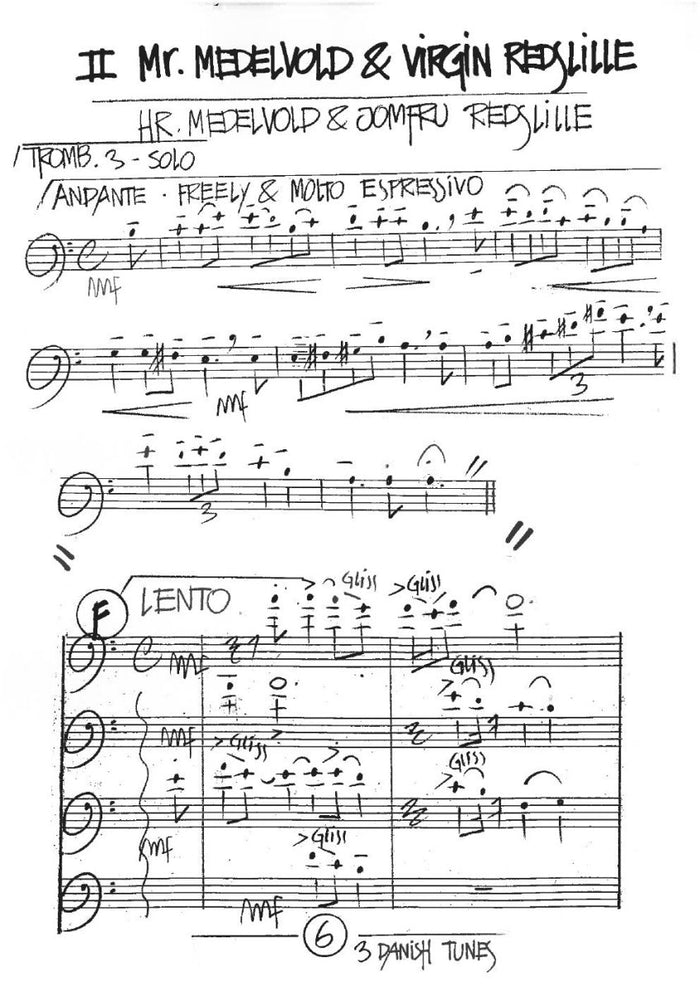 Andresen - Three Danish Tunes - Trombone Quartet - Brass Music Online