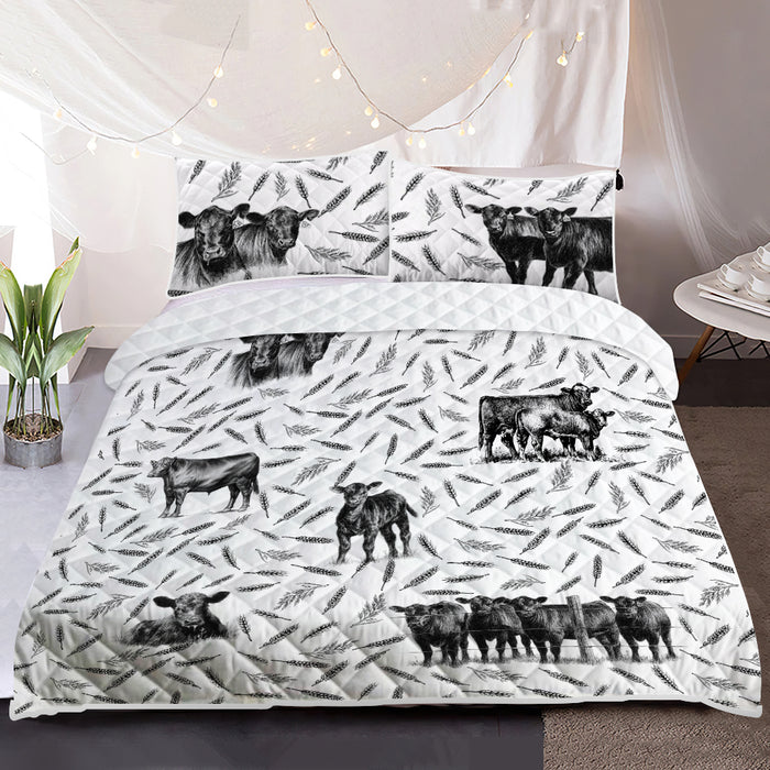 Angus black pattern - Quilt Bedding Set