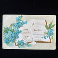 Antique Postcard 1909 Glaedelig Jul Denmark Wisconsin Embossed Blue Flower Xmas