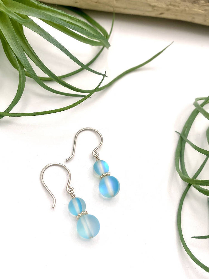 Aqua Aura Quartz Earrings