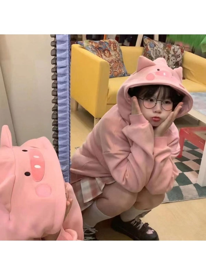 Autumn Winter  Hoodies Cute Pig Ears for Girl - myfunfarm