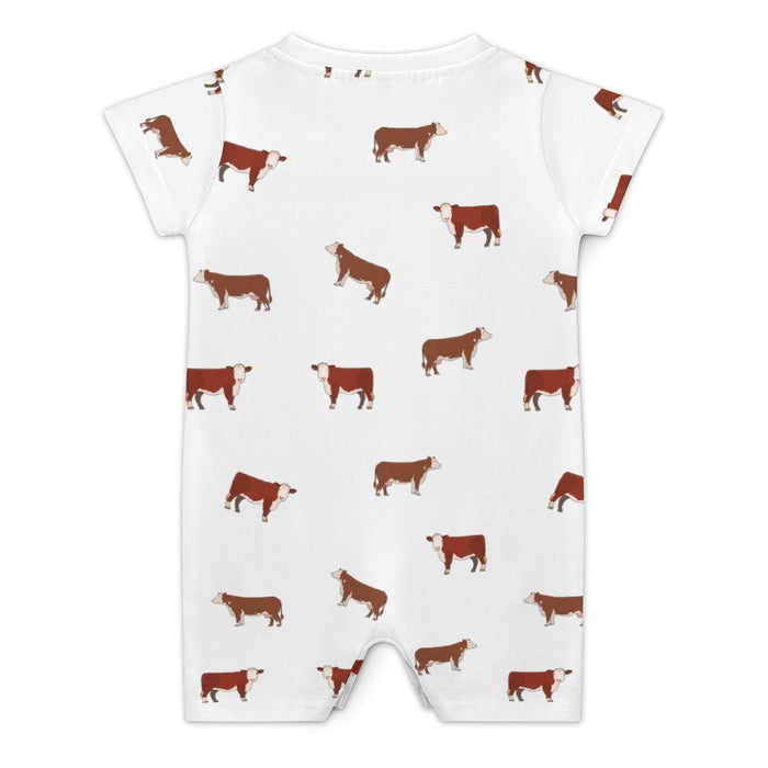 Baby romper Hereford cattle icon pattern