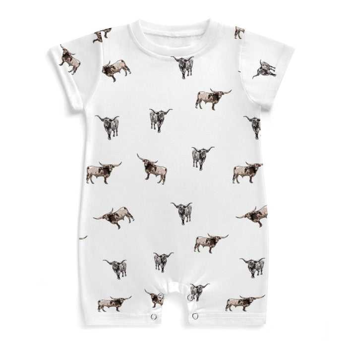 Baby romper Texas Longhorn icon pattern