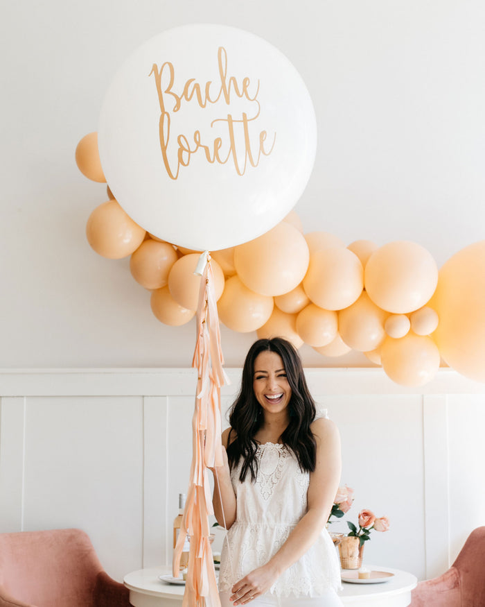 Bachelorette Giant Balloon and Blush Tassel
