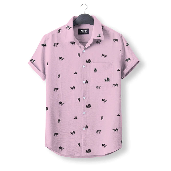 Black Angus Cattle icon pattern - Button Down Shirts for farmers