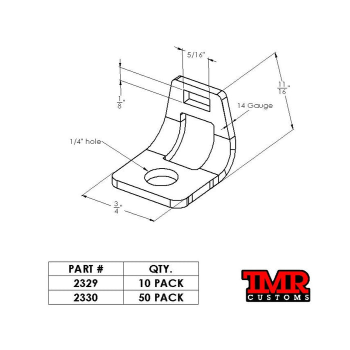 Bolt On Zip Tie Tab/Cable Tie Tab - 50 Pack