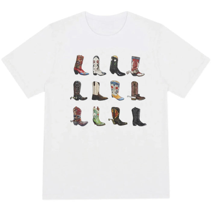 Boot Western T Shirt Cowgirl Cowboy Cute Graphic Hippie - myfunfarm