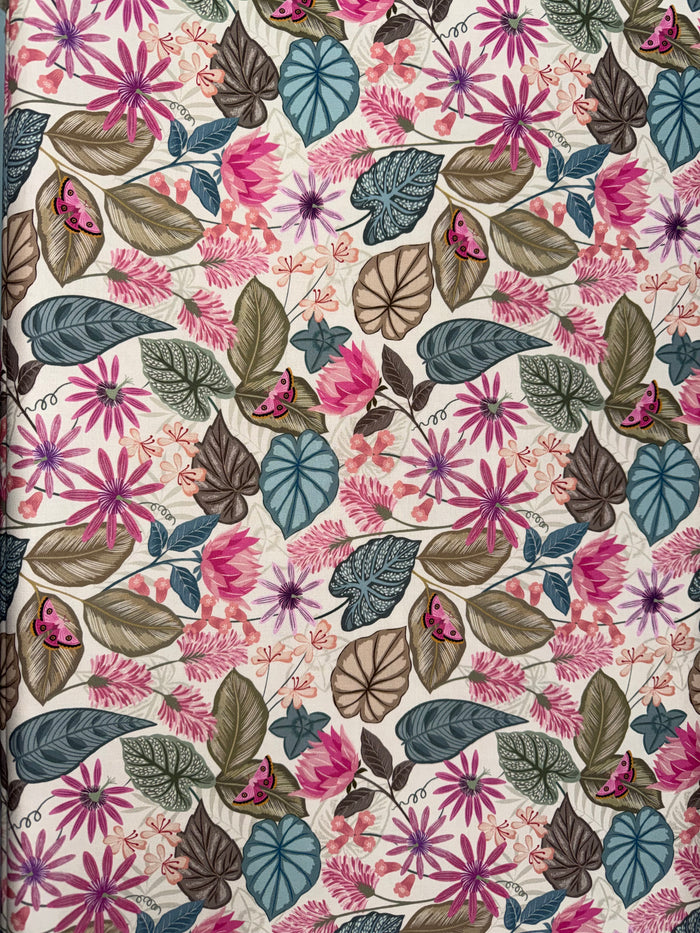Botanical Oasis Flora on Cream A982A