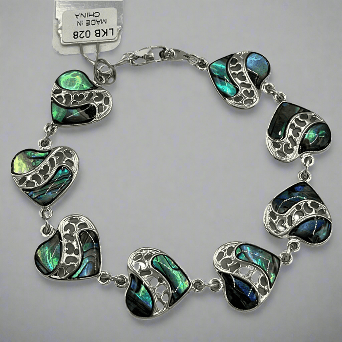 Bracelet - LKB 028 - Link Paua Heart