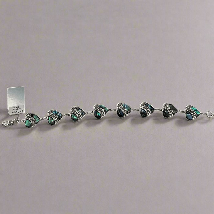 Bracelet - LKB 028 - Link Paua Heart