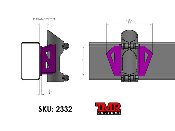 Bump Stop Frame Mount - 1" OFFSET