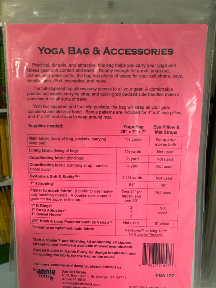 By Annie Pattern - Yoga Bag
