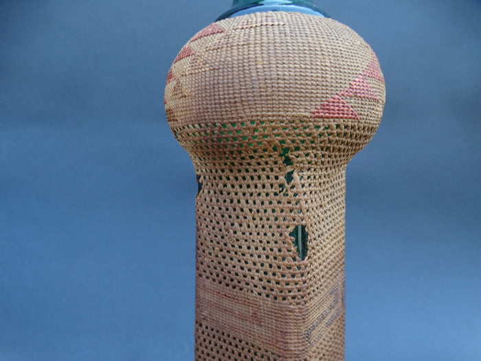 Californian Antique Glass Bottle with Native American Woven Covering