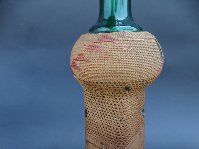 Californian Antique Glass Bottle with Native American Woven Covering