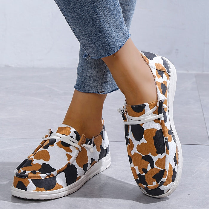 Canvas Woman Shoes Casual cow pattern